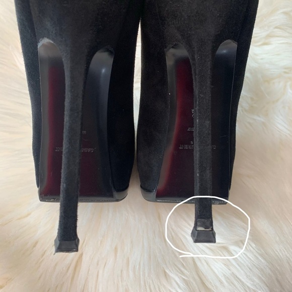 YSL 105 Cap Pump Black Suede/Patent - Picture 6 of 16